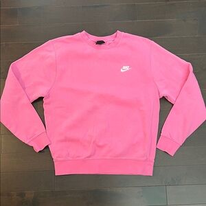 Nike Sportswear Club Fleece Pink Women's Loose Crew-Neck Sweatshirt Sz S